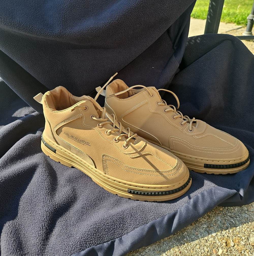 Men's Tan High-Top Casual Sneakers